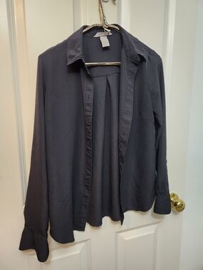 H&M Black Women's Button-Front Blouse
